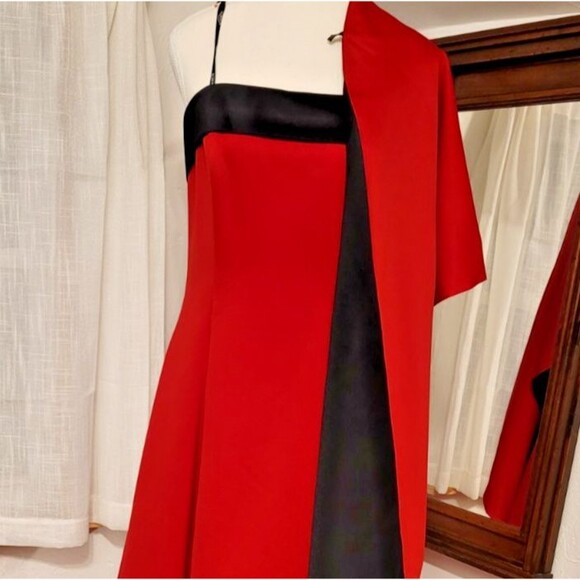 Urban Girl Nites Christmas Red and Black Elegant Gown Crinoline 90's vintage NWT - Picture 2 of 15